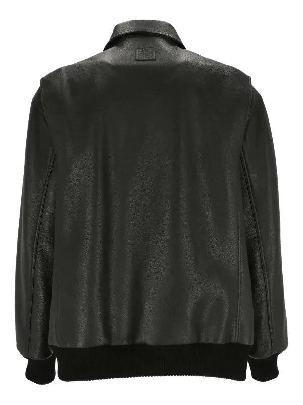 LOEWE Leather Bomber Jacket | Black | FARFETCH