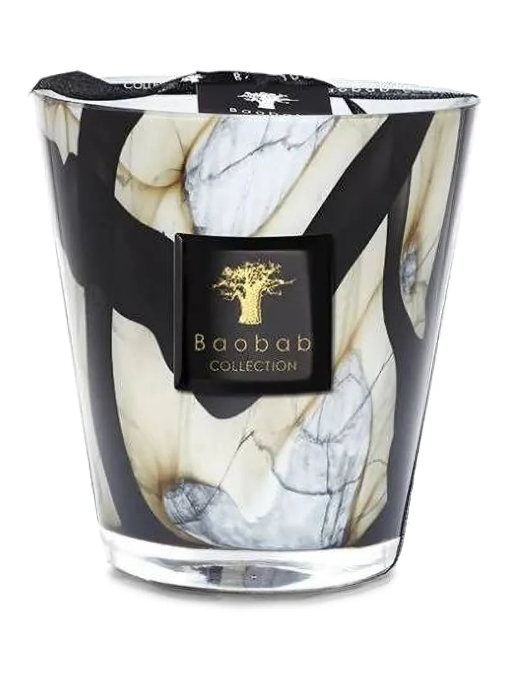 Baobab marble-print scented candle | Schwarz | Image 1