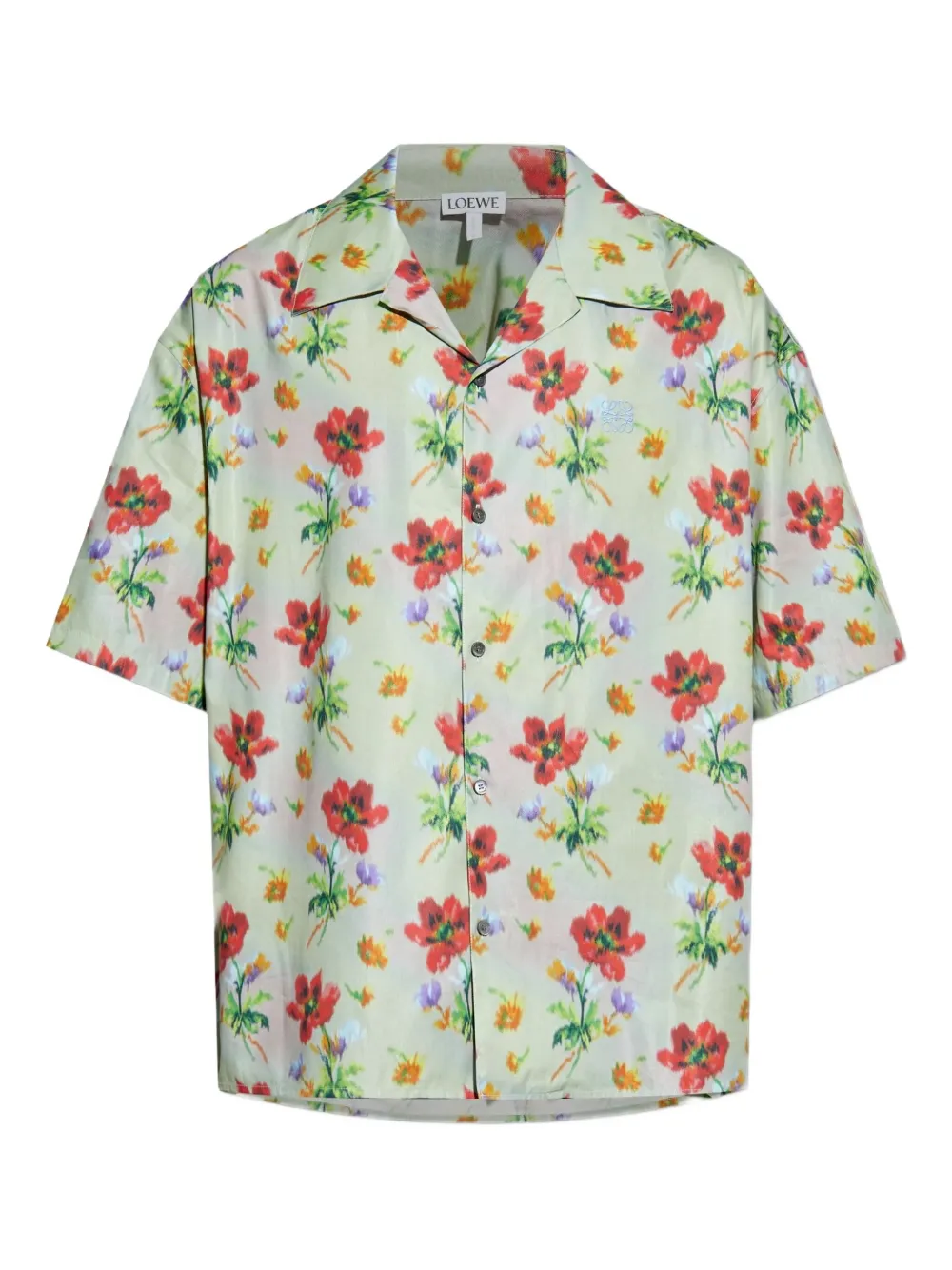 LOEWE floral-print short-sleeve shirt - Green