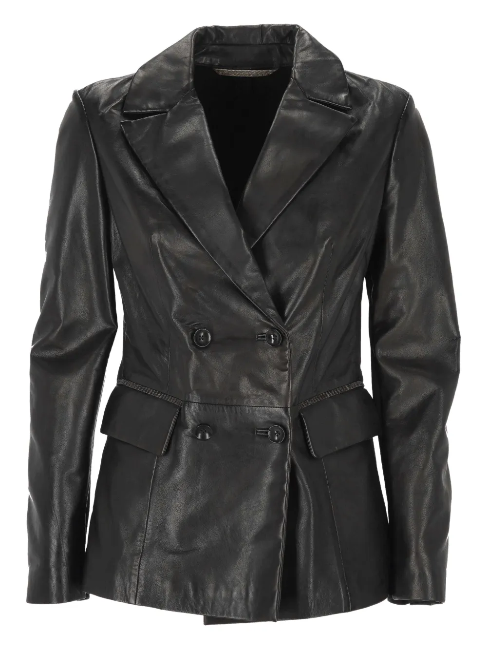 The Jackie Leathers double-breasted panelled jacket - Nero