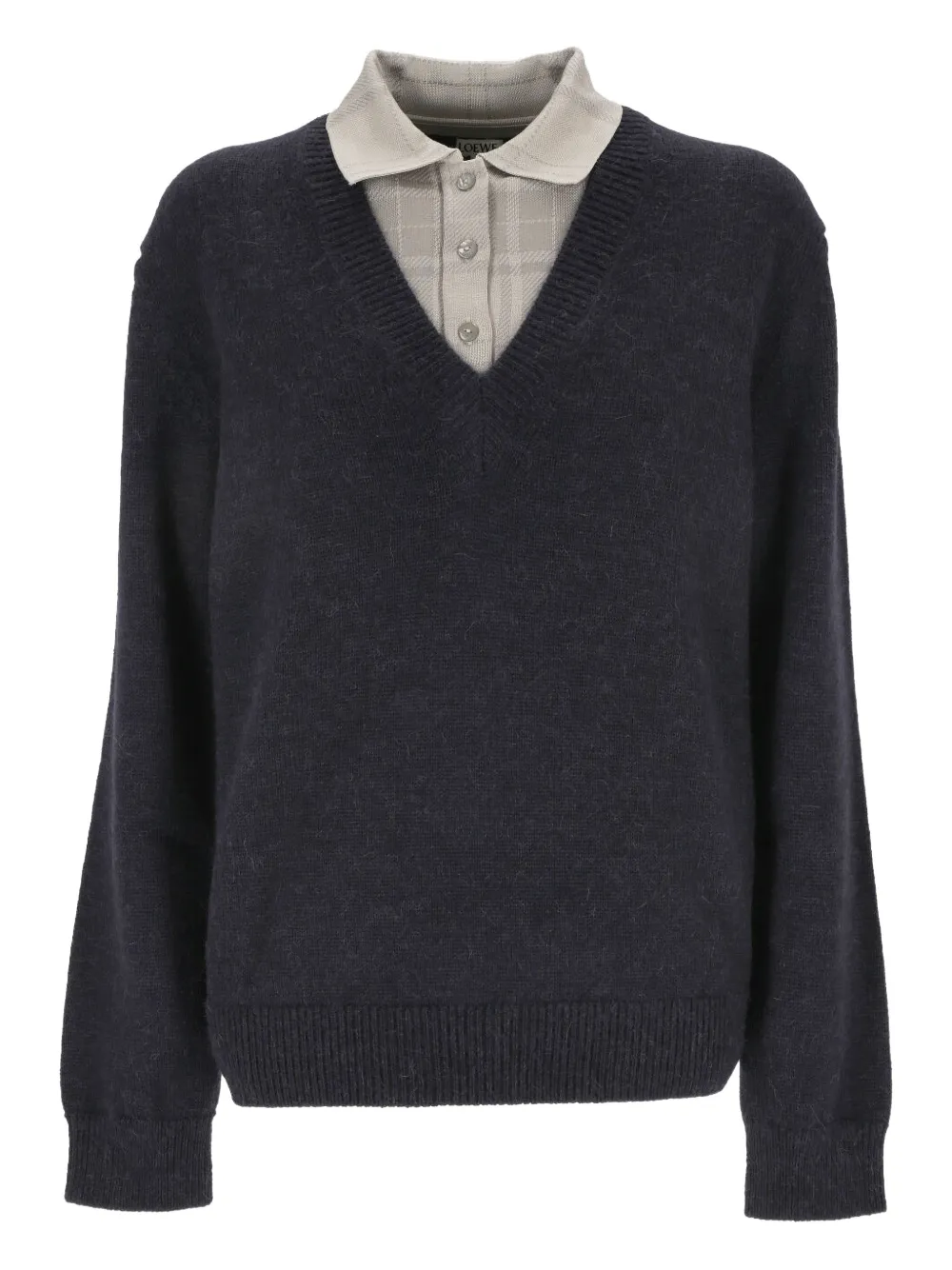 LOEWE V-neck long-sleeve sweater - Blu