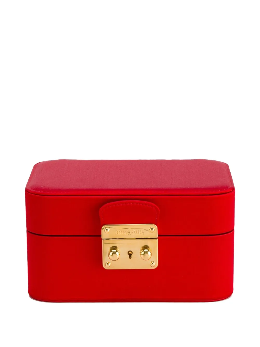 Miu Miu logo-engraved push-lock jewellery box - Rot