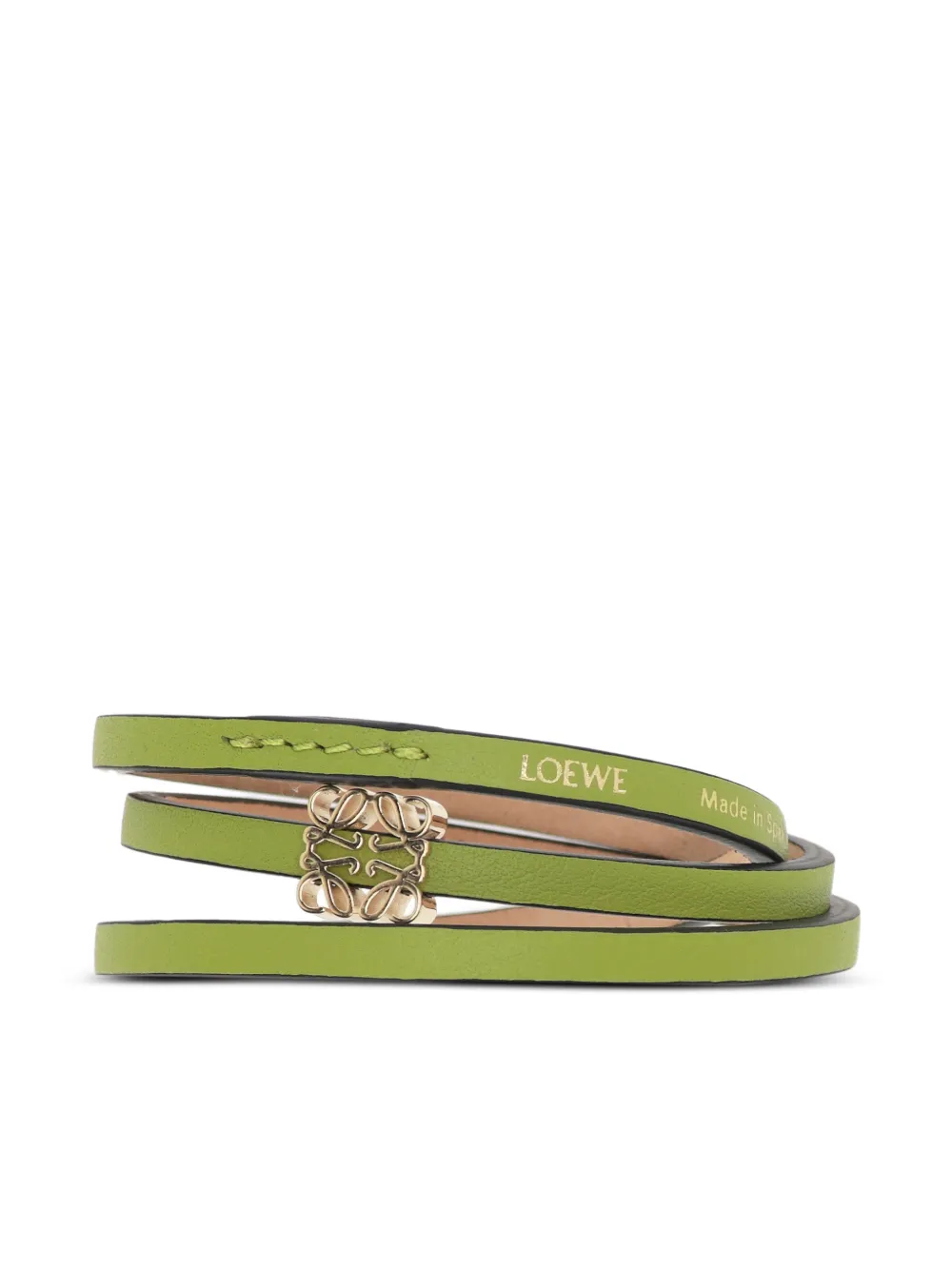 LOEWE Bracciale Anagram in pelle - Verde