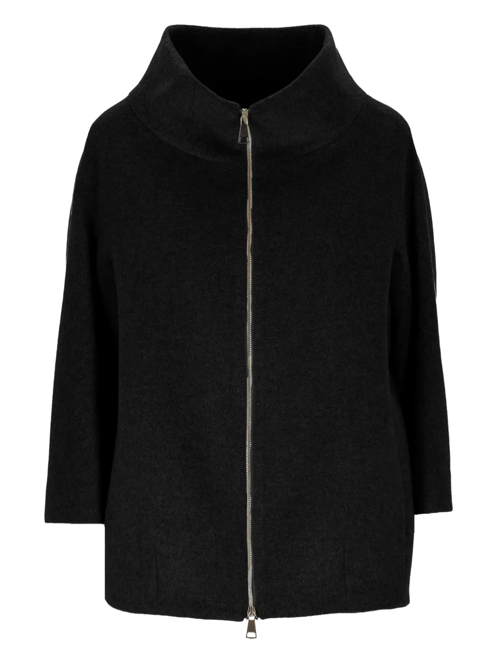 Chiara Ferragni zip-up funnel-neck coat - Nero