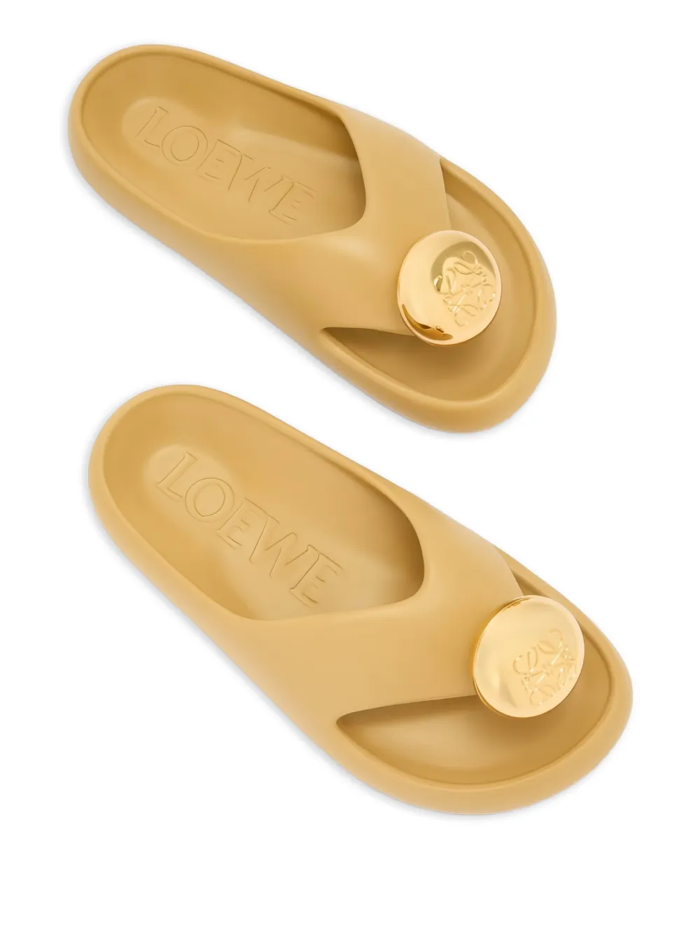 LOEWE Slippers met rond detail Beige