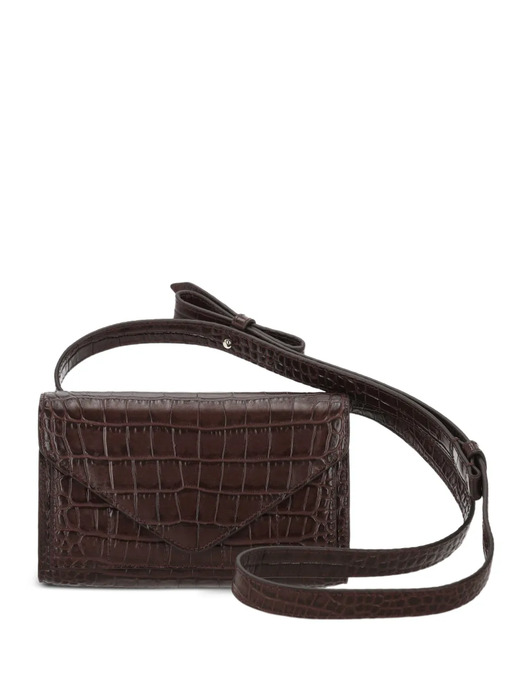 MICOLI Intasca crocodile-effect mini bag - Brown