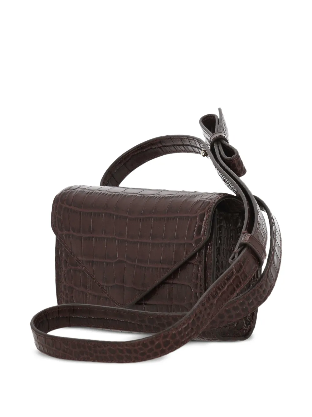  Micoli Intasca Crocodile-effect Mini Bag - Brown 