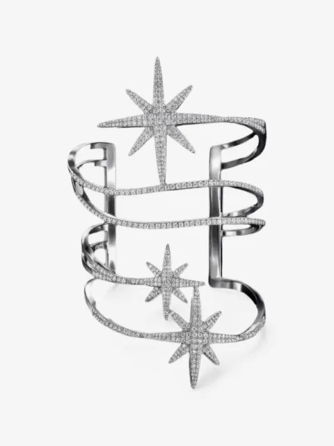 APM Monaco star-motif pavé cuff bracelet