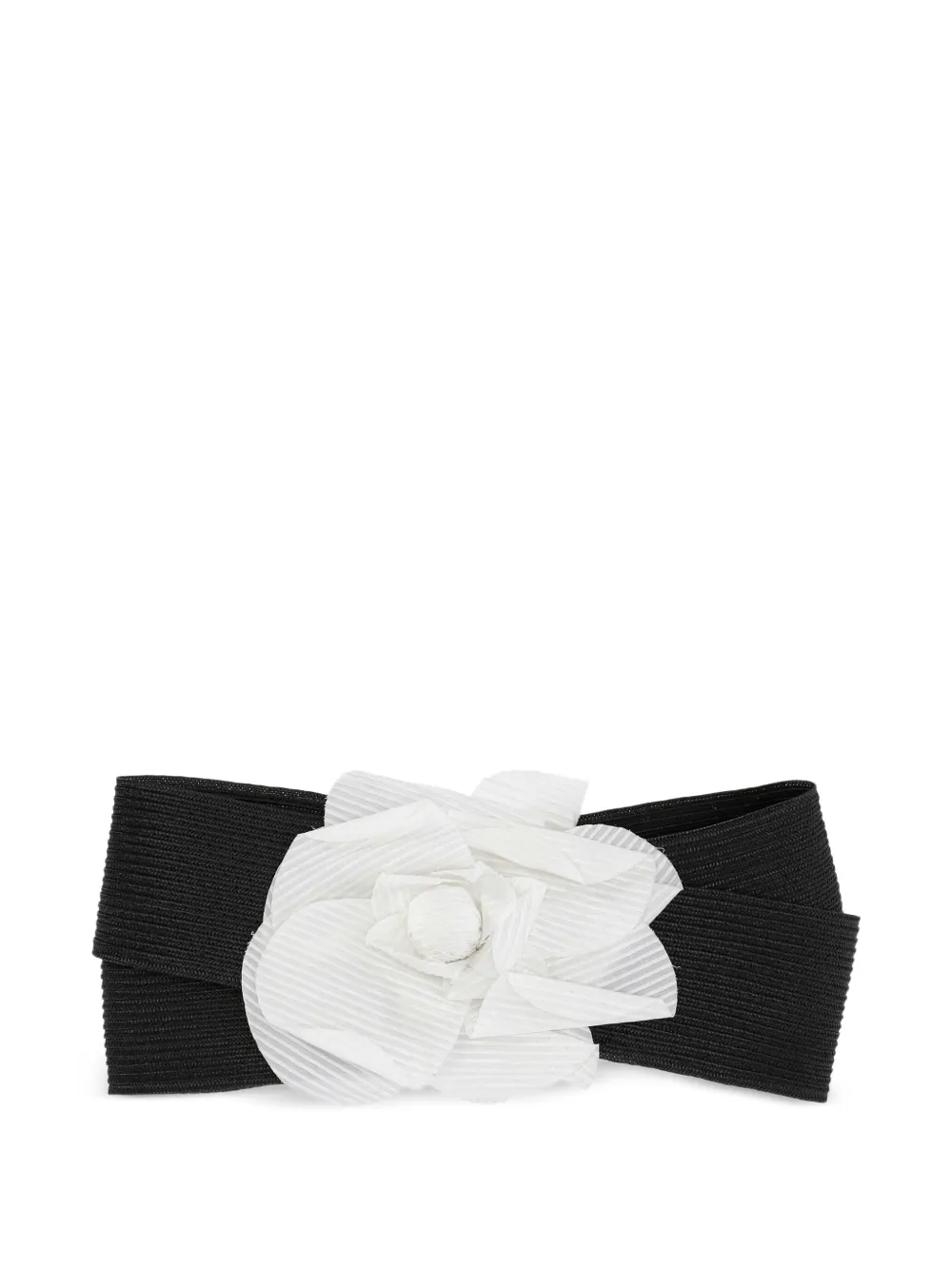 Le Chapeau flower elasticated belt - Nero