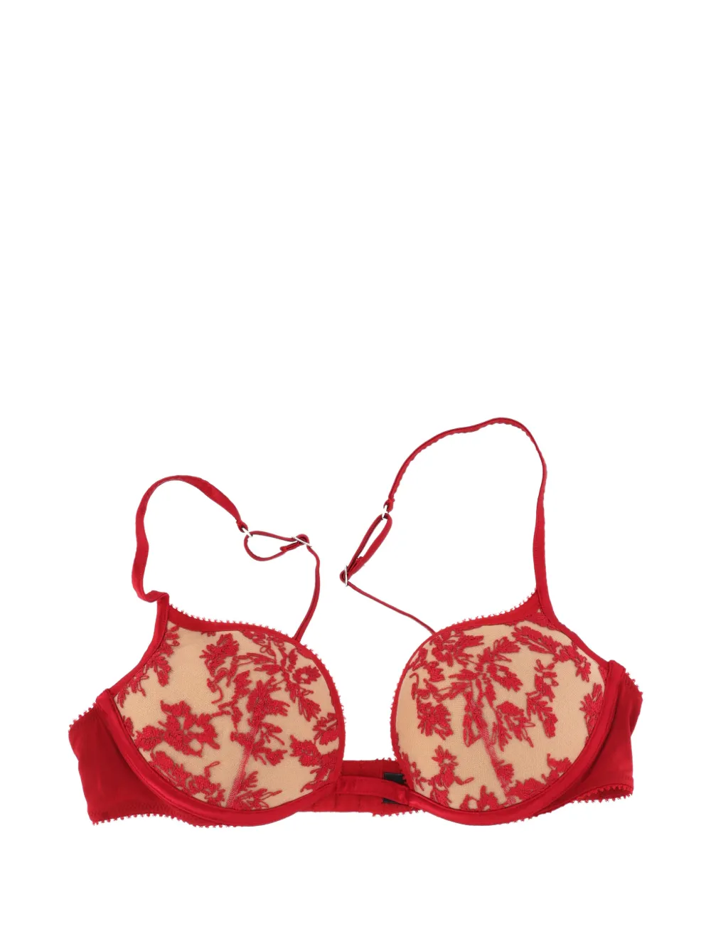 La Perla Floral-lace Bra In Red