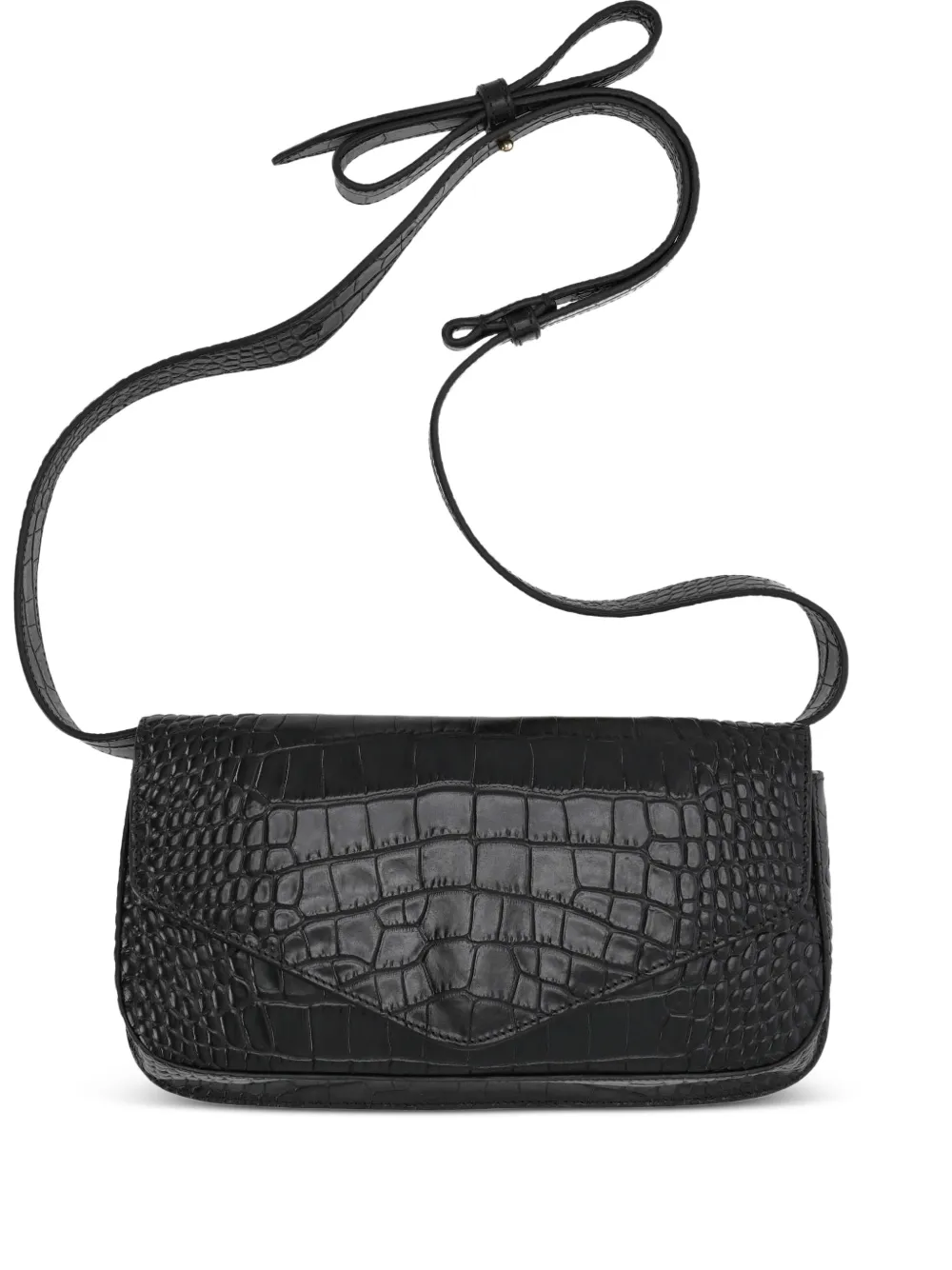 MICOLI crocodile-effect cross body bag - Nero