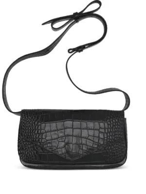 Crocodile-effect Crossbody Bag