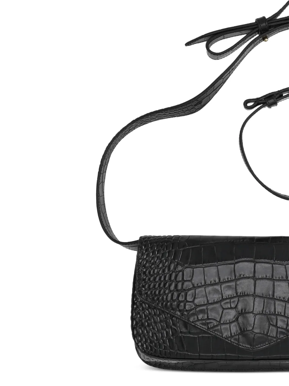  Micoli Crocodile-effect Cross Body Bag - Black 