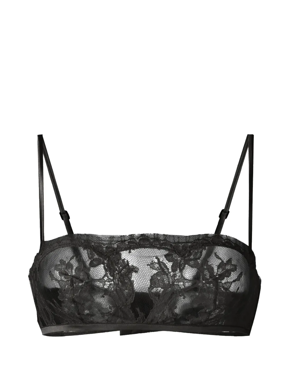 La Perla Floral-lace Bra In Black