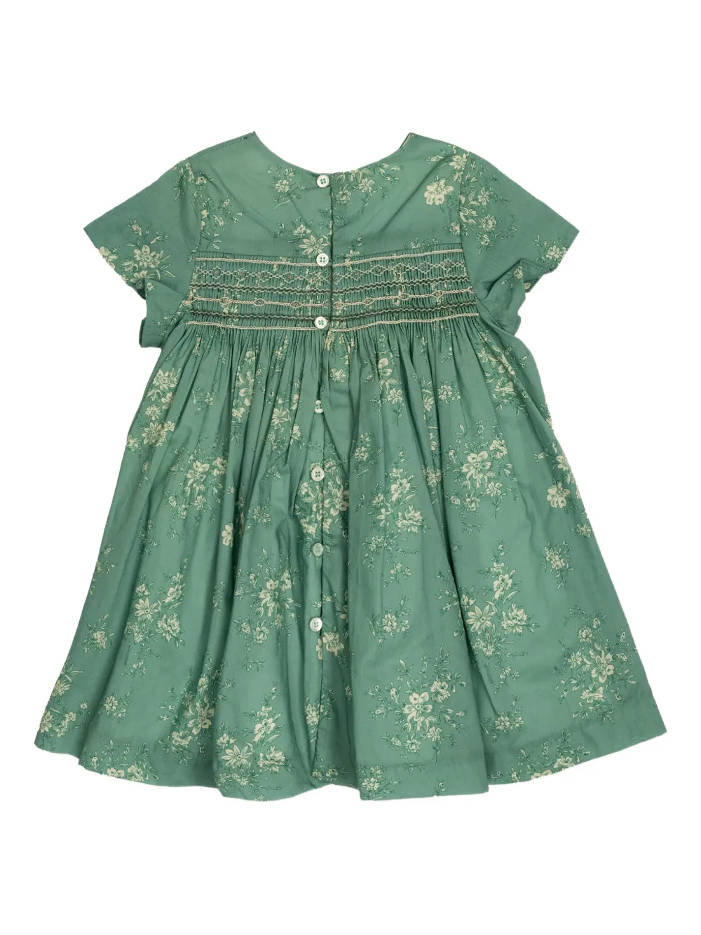 Bonpoint floral-print smocked dress - Groen