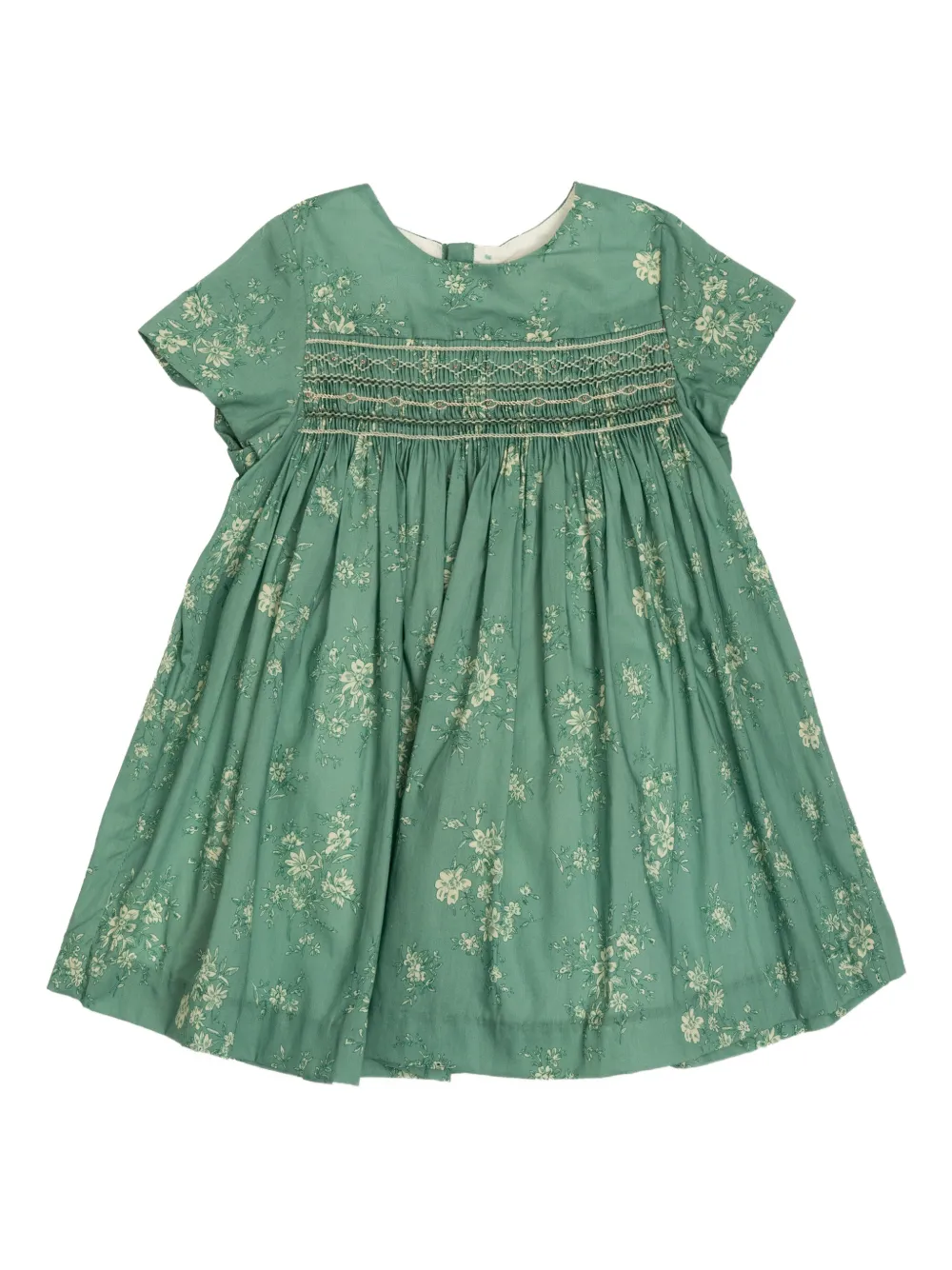 Bonpoint floral-print smocked dress - Green