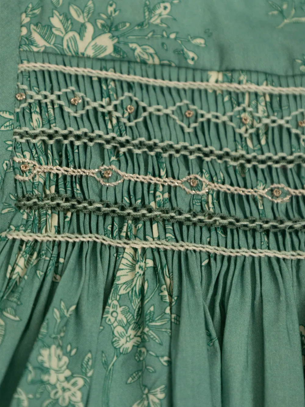 Floral-Print Smocked Dress