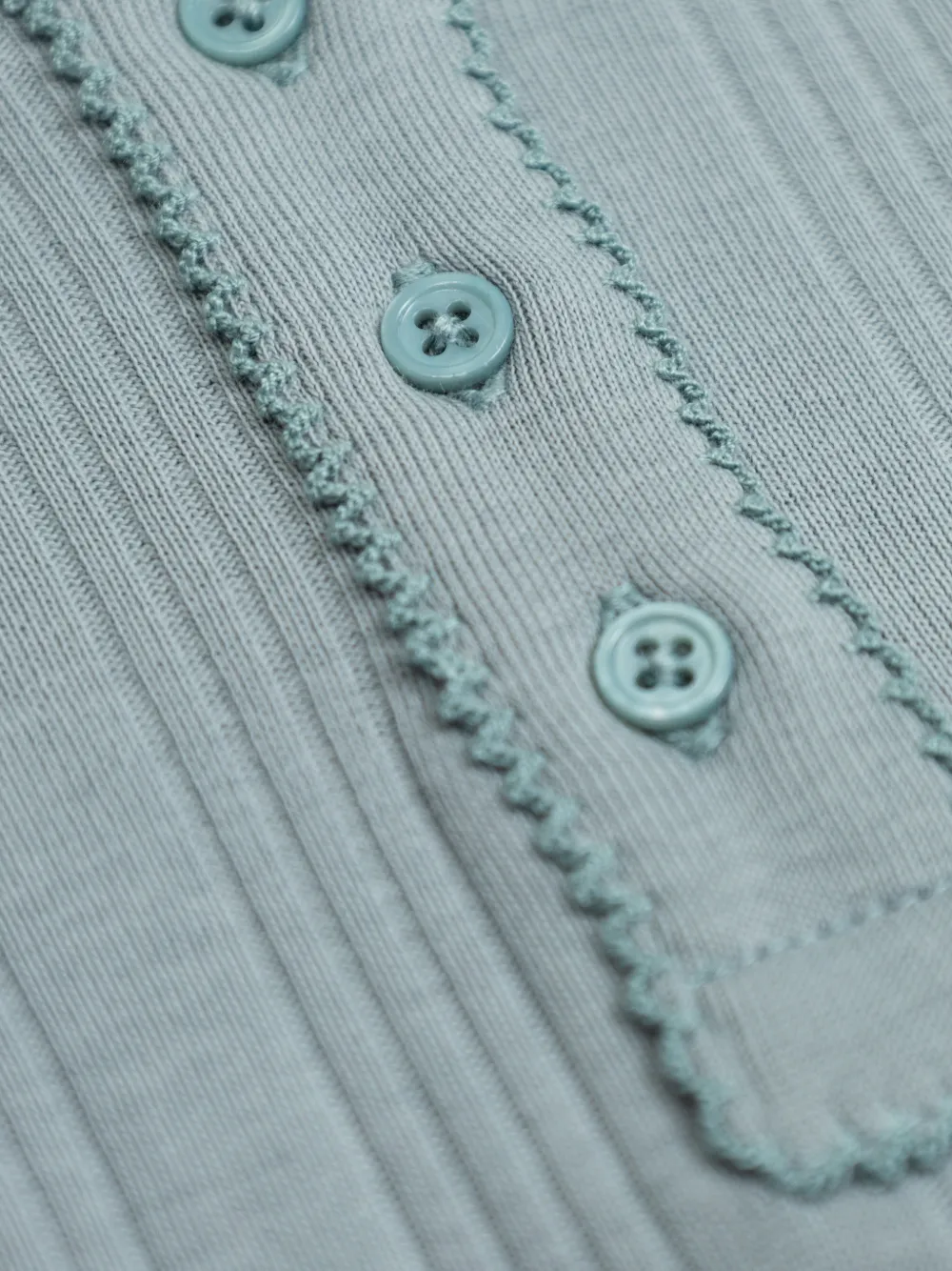 Bonpoint Geribbelde broek set met knopen Blauw