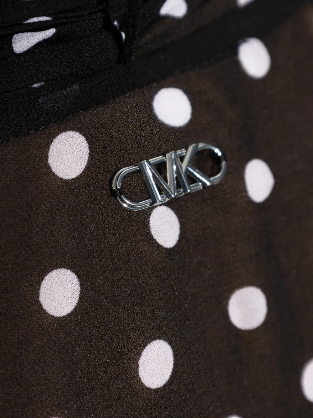 Michael Kors Blouse met stippen en gestrikte hals Zwart
