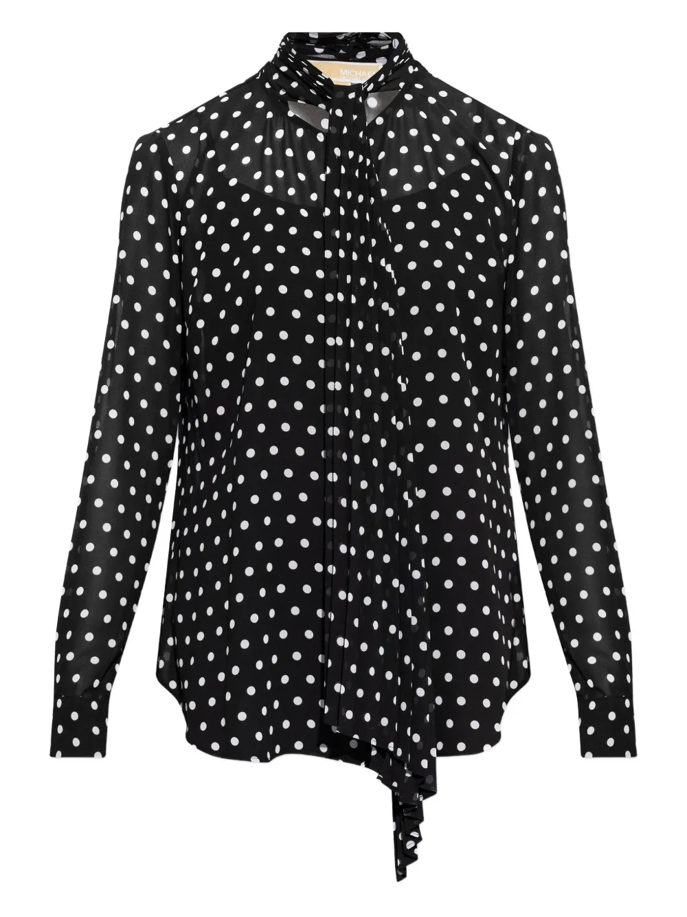 Michael Michael Kors polka-dot neck-tie blouse - Nero