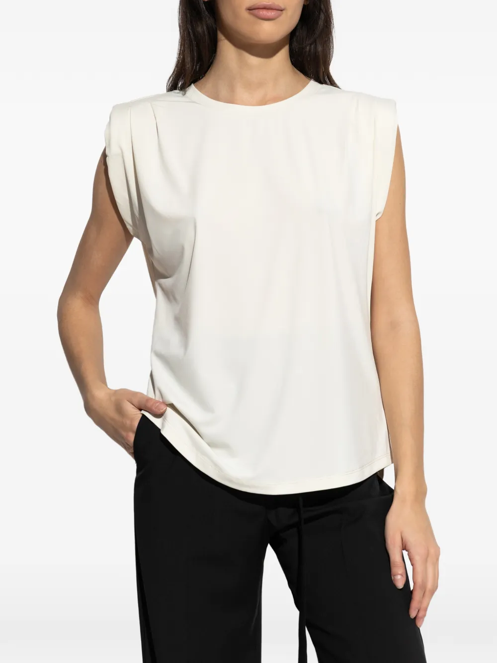 Crew Neck Sleeveless Top