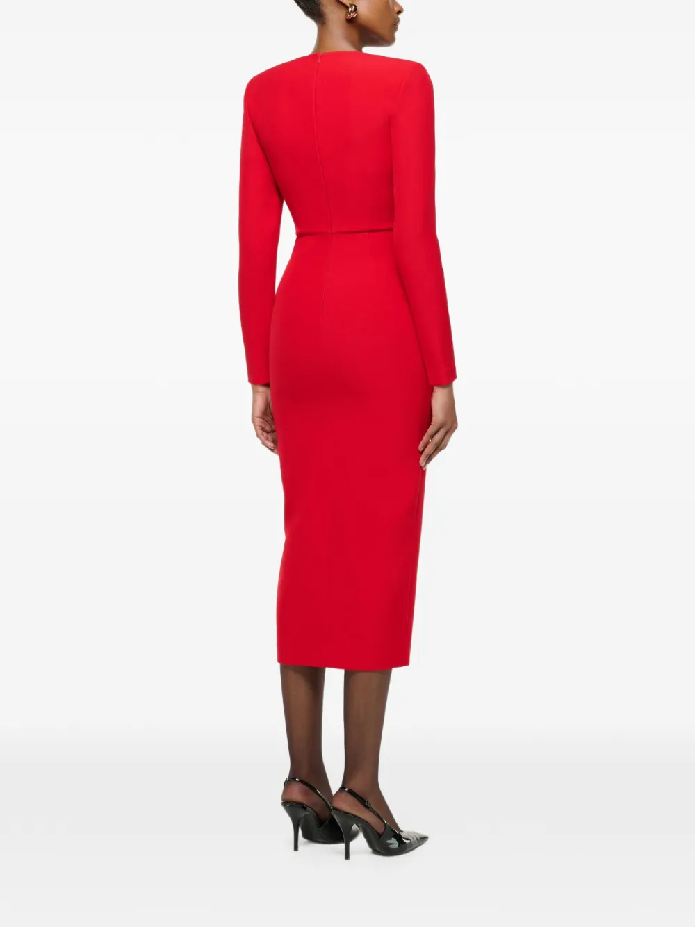 Roland Mouret flower-detail midi dress - Rood