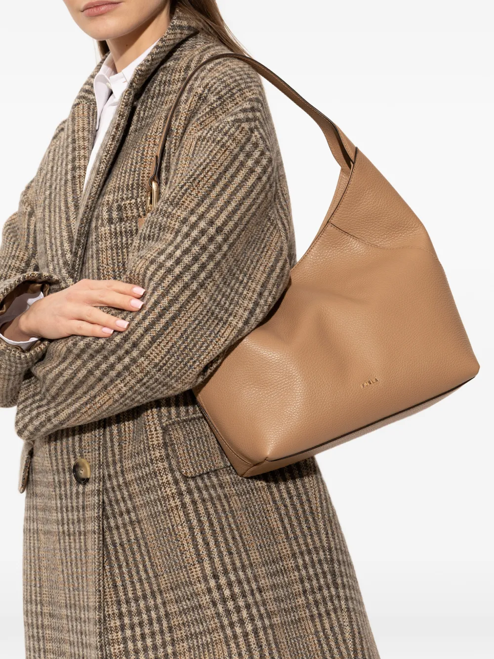 Furla medium Lara leather tote bag - Beige