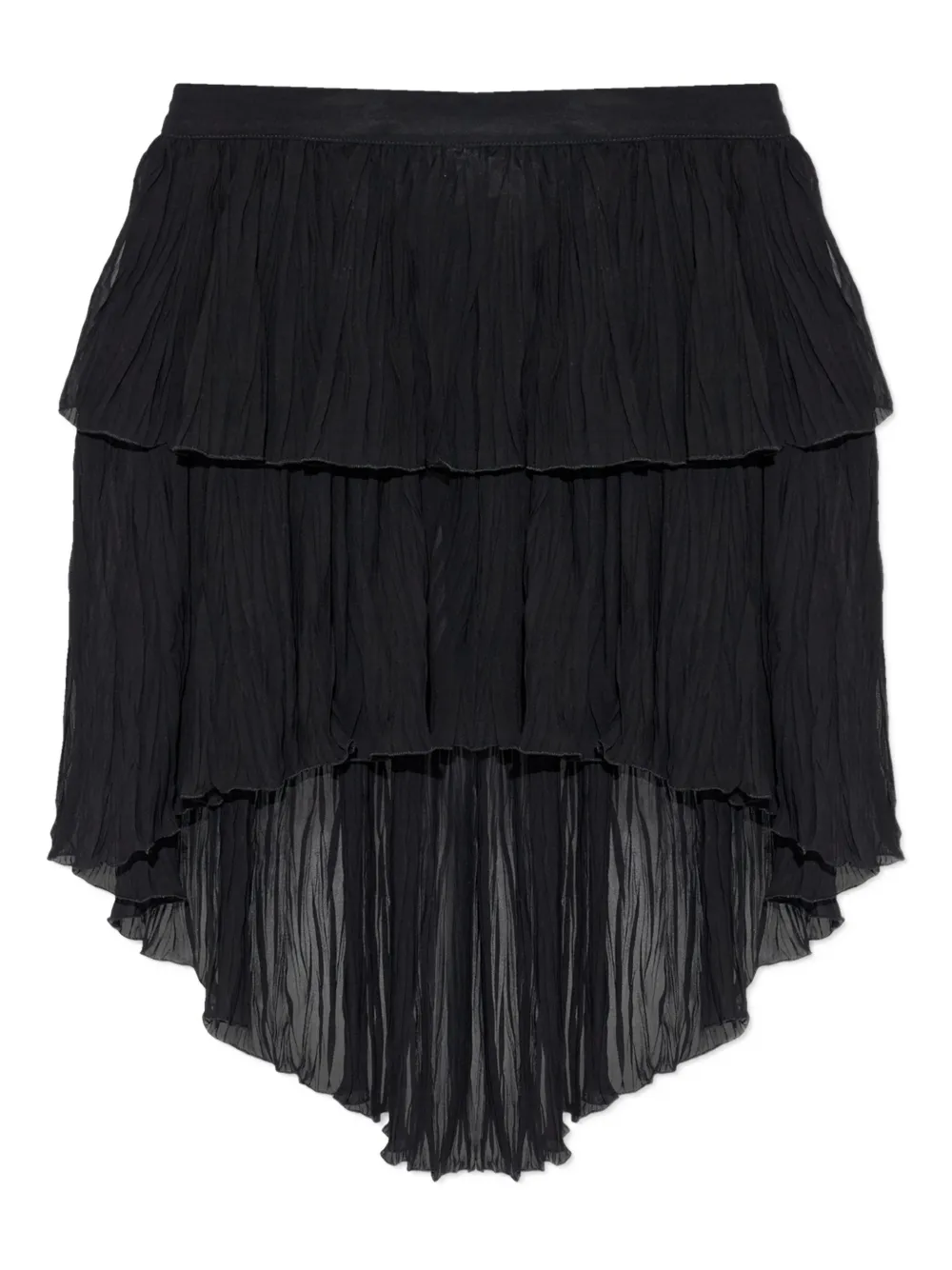 Blumarine Asymmetrical Tiered Skirt In Black