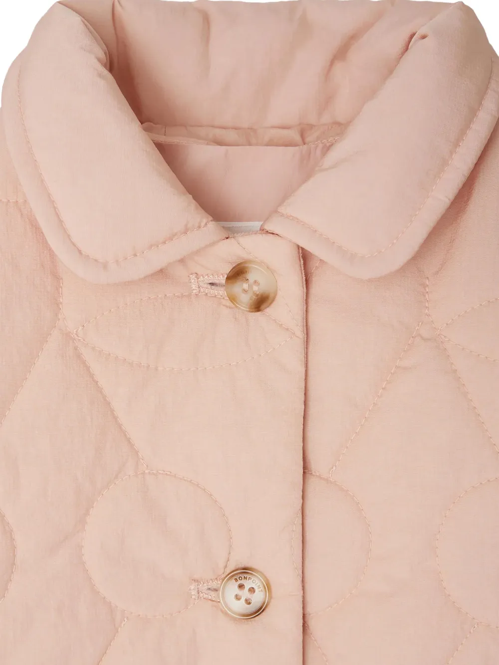  Bonpoint Quilted Button Jacket - Pink 