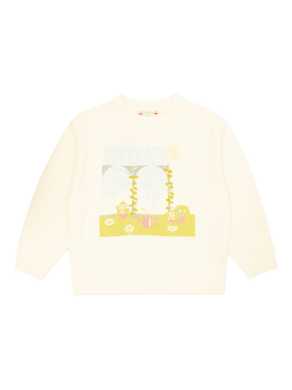 Bonpoint graphic crew-neck sweater - Nude