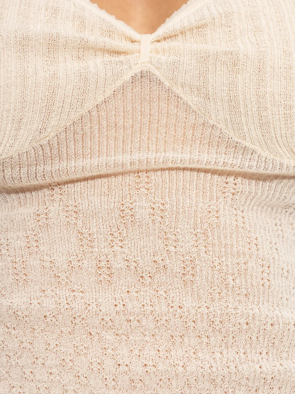 Victoria Beckham Ribgebreide tanktop Beige