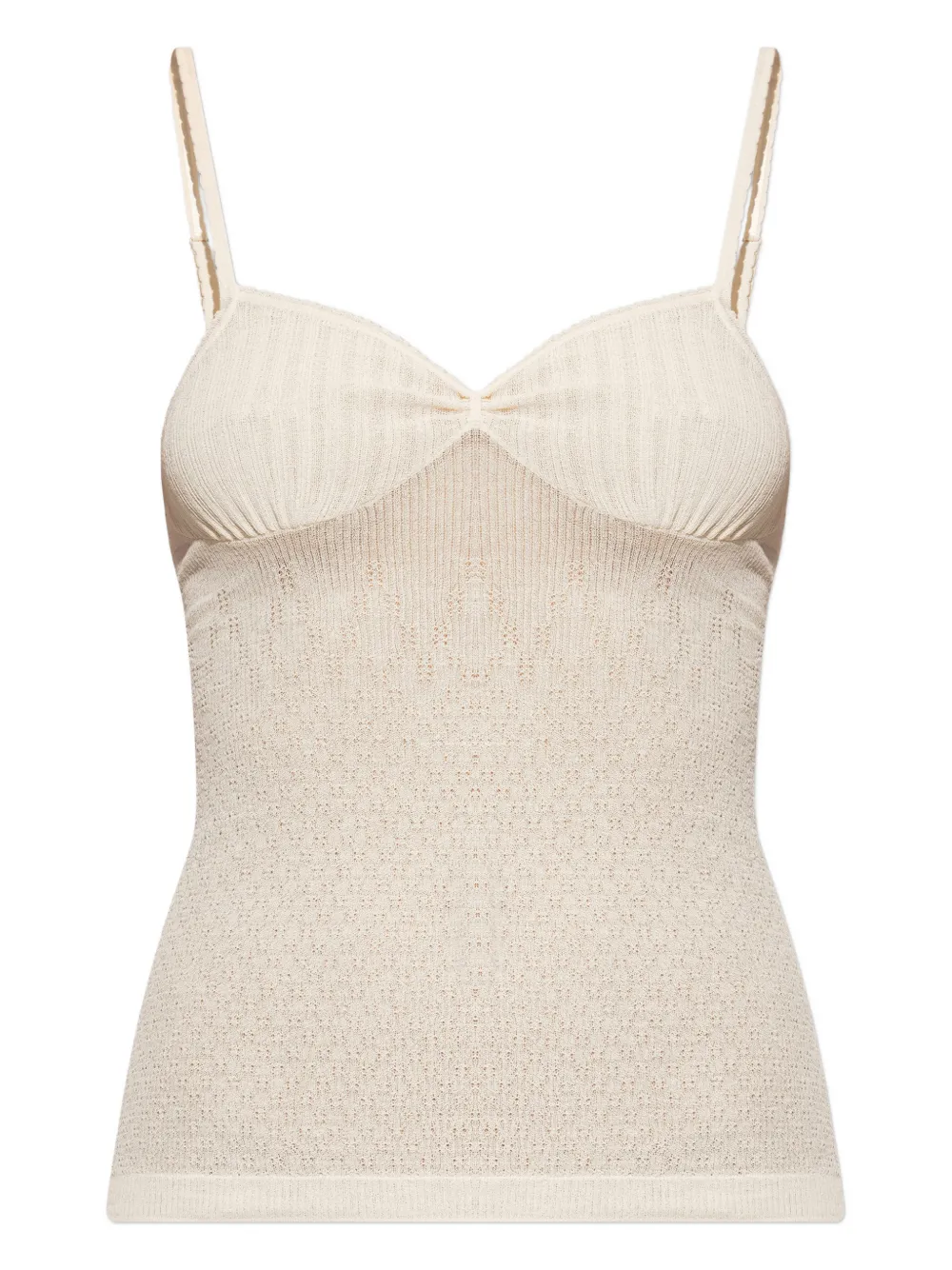 Victoria Beckham Ribbed-knit Tank Top In Neutral