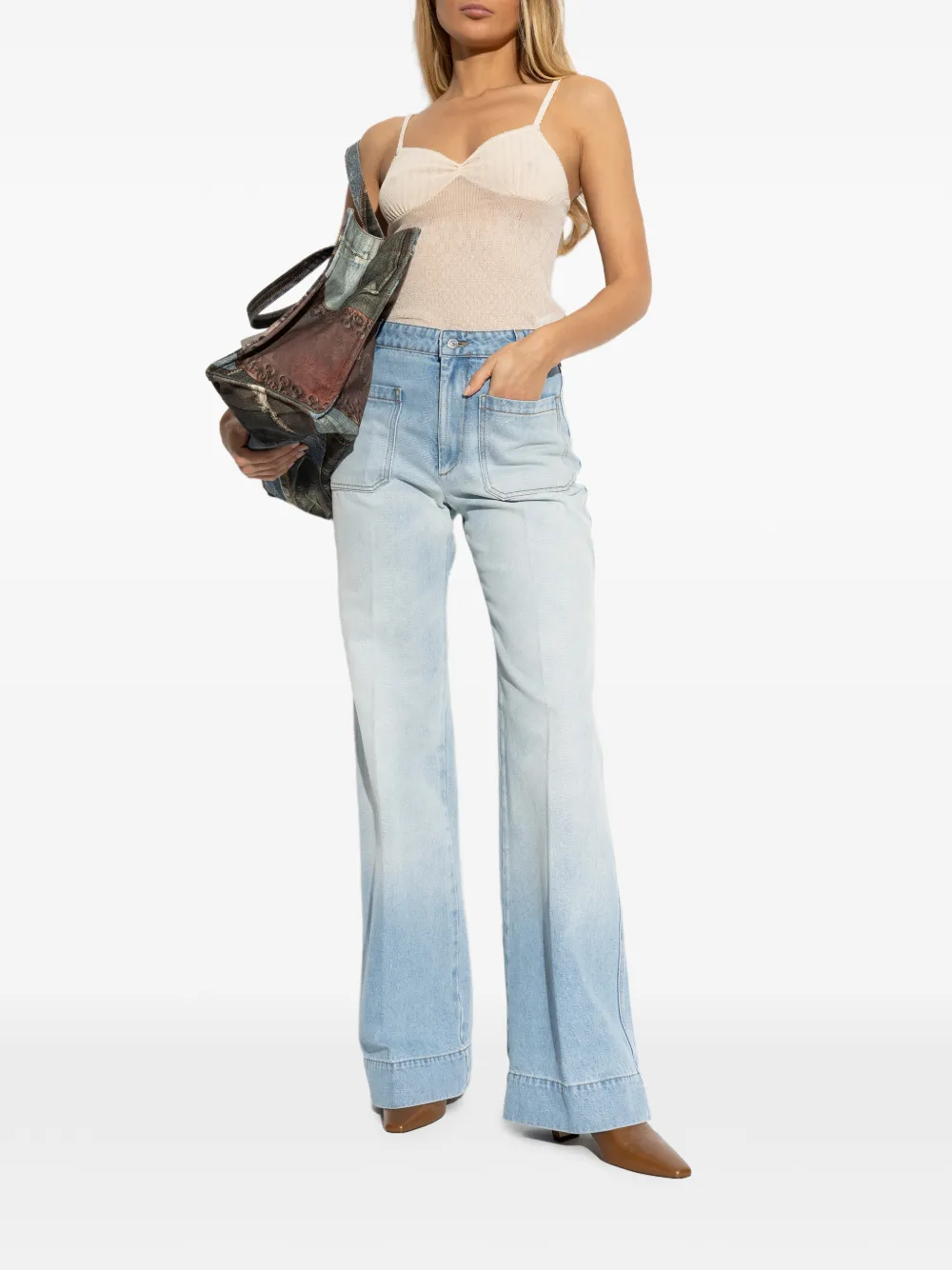  Victoria Beckham Ribbed-knit Tank Top - Neutrals 