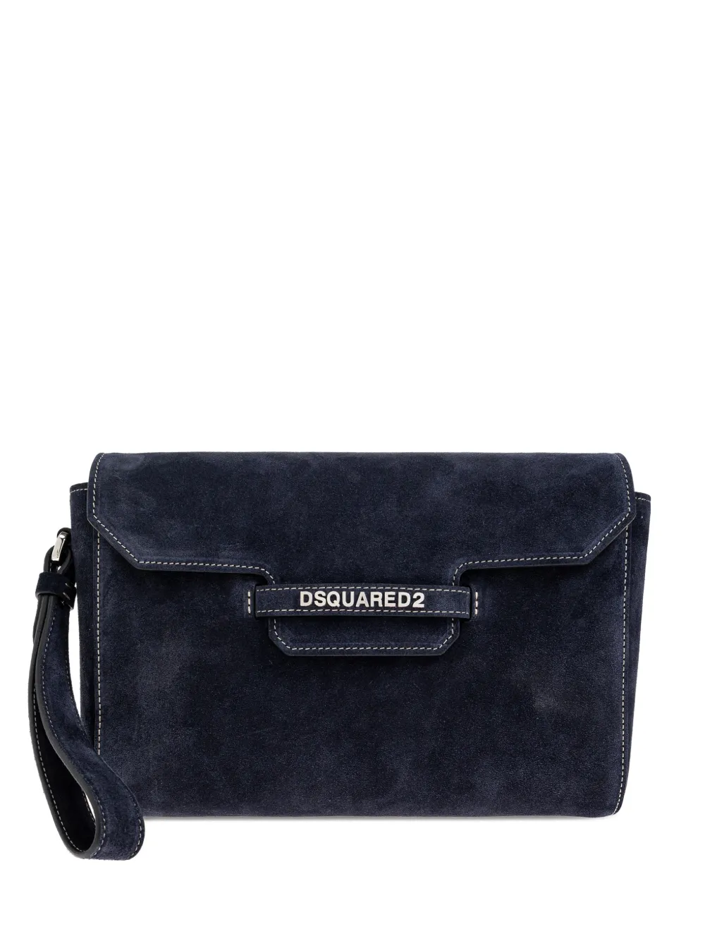 DSQUARED2 Twin suede clutch bag - Blu