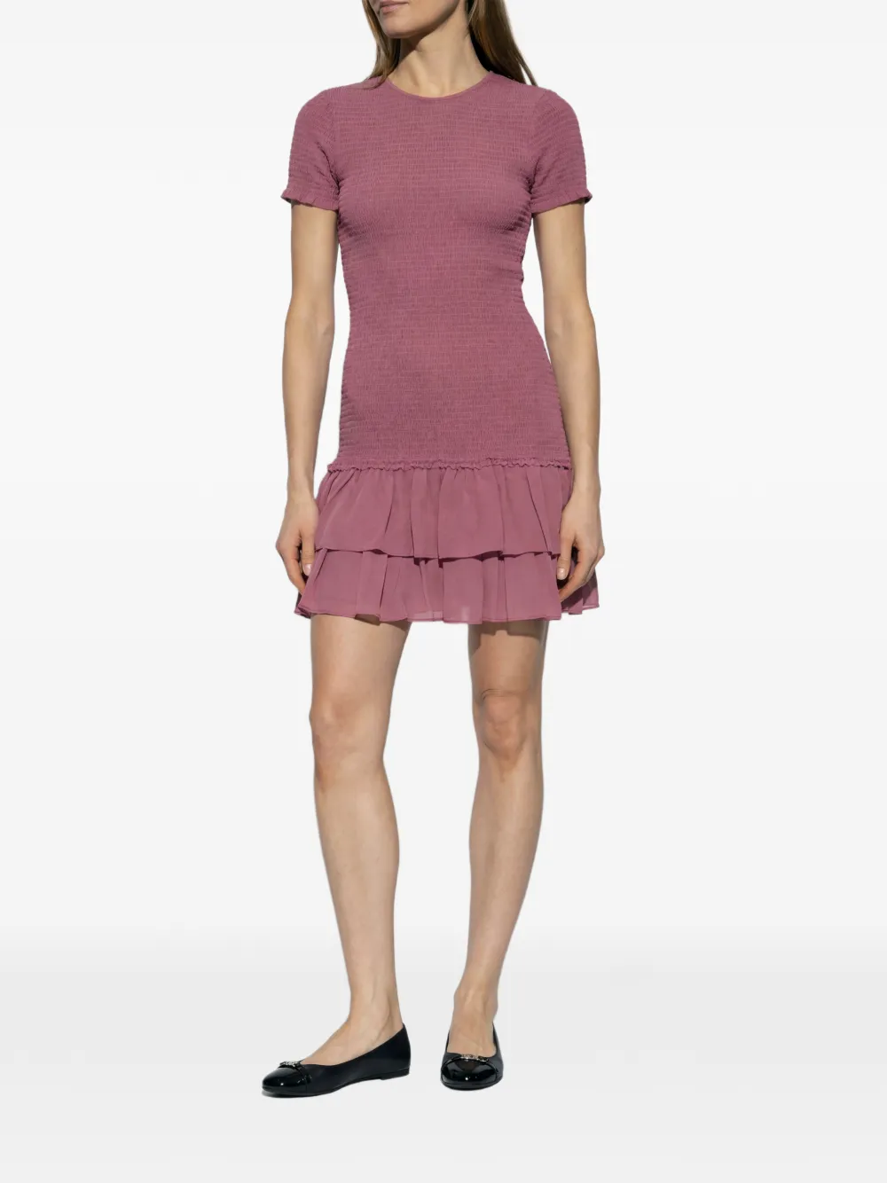 Michael Kors Gesmockte mini-jurk met ruches Roze