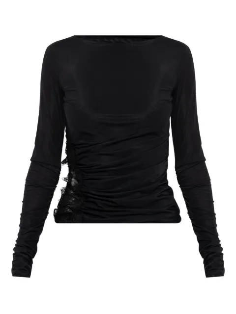 Blumarine lace-insert ruched top