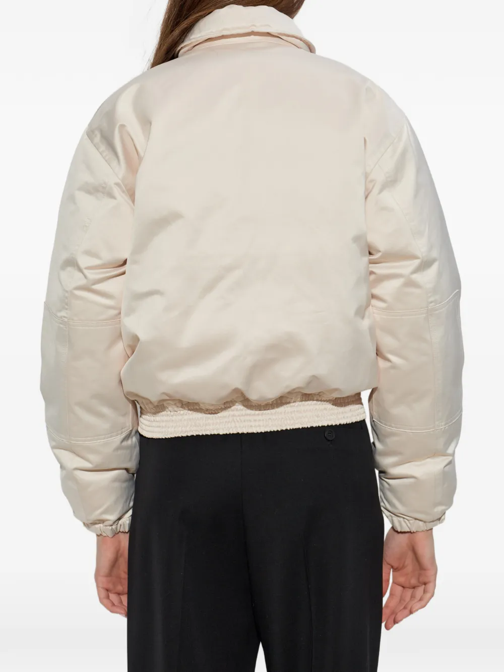 Victoria Beckham Bomberjack met rits Beige