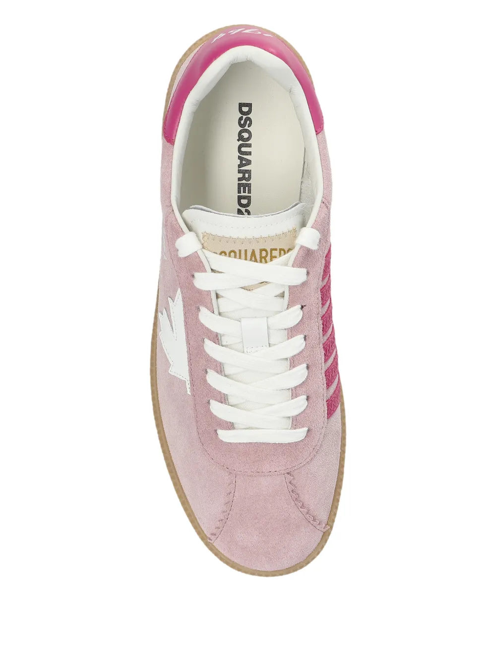 DSQUARED2 maple-leaf lace-up sneakers Roze