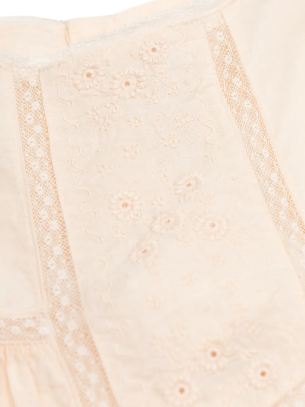 Bonpoint Jurk met kant Beige