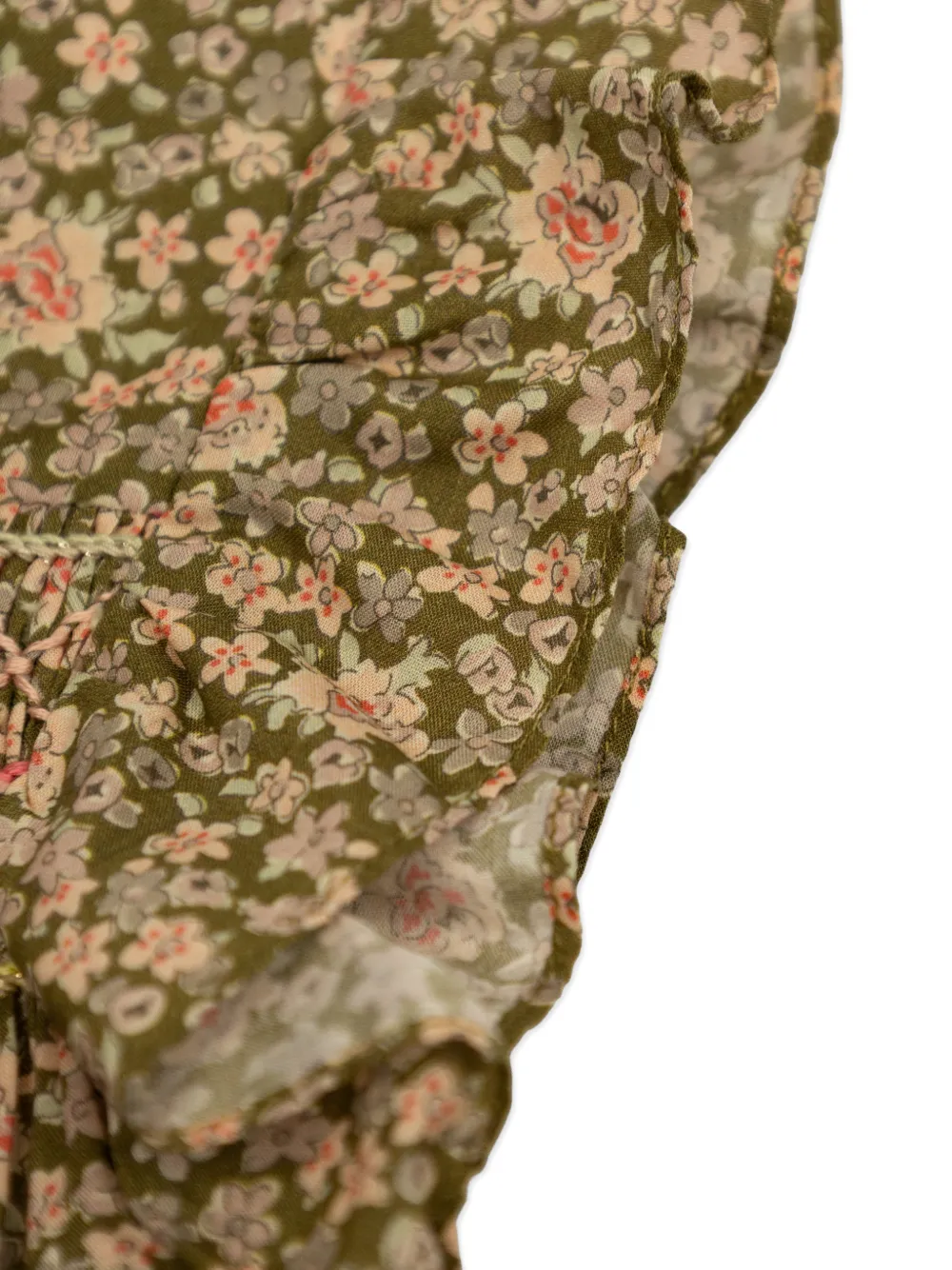  Bonpoint Floral Ruffled Top - Green 