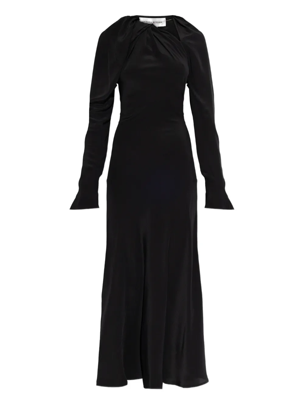 Victoria Beckham long-sleeve twisted midi dress - Nero