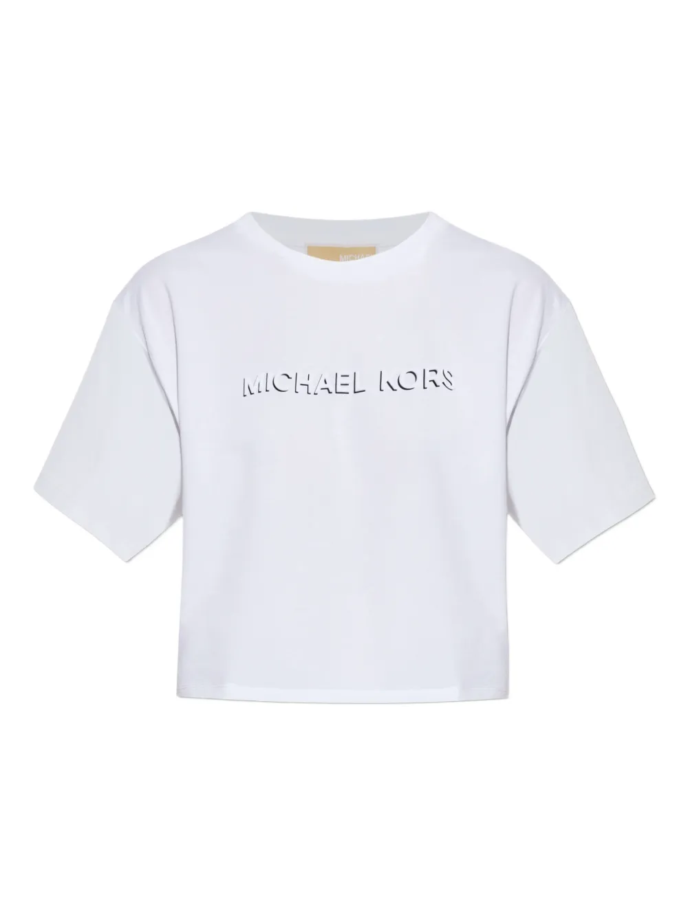 Michael Michael Kors Logo-detail Cropped T-shirt In White