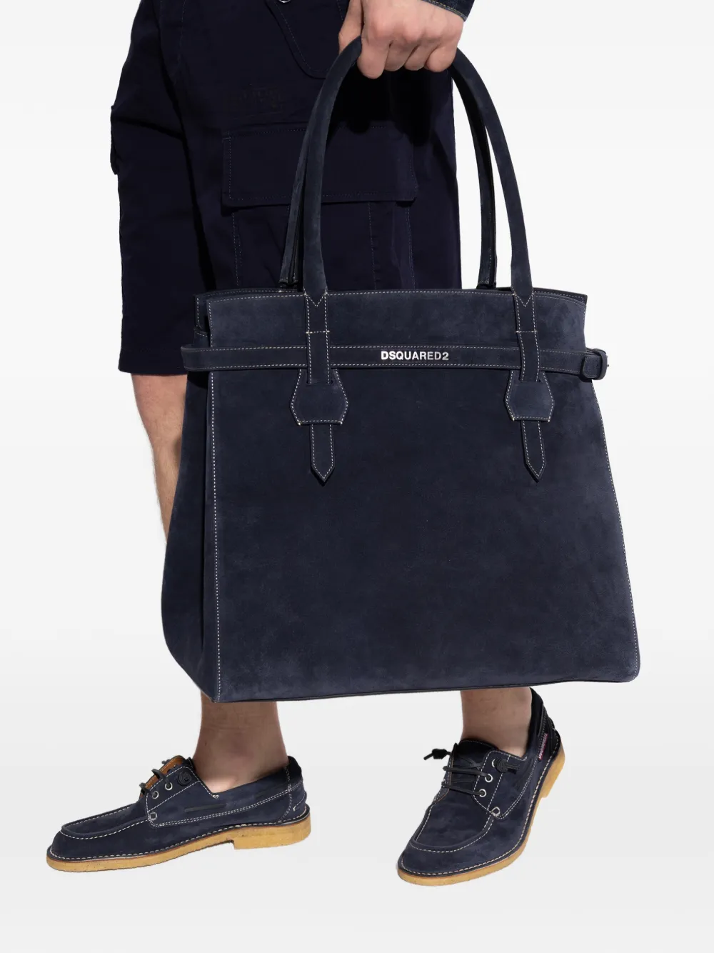 DSQUARED2 Twin suede tote bag - Blue