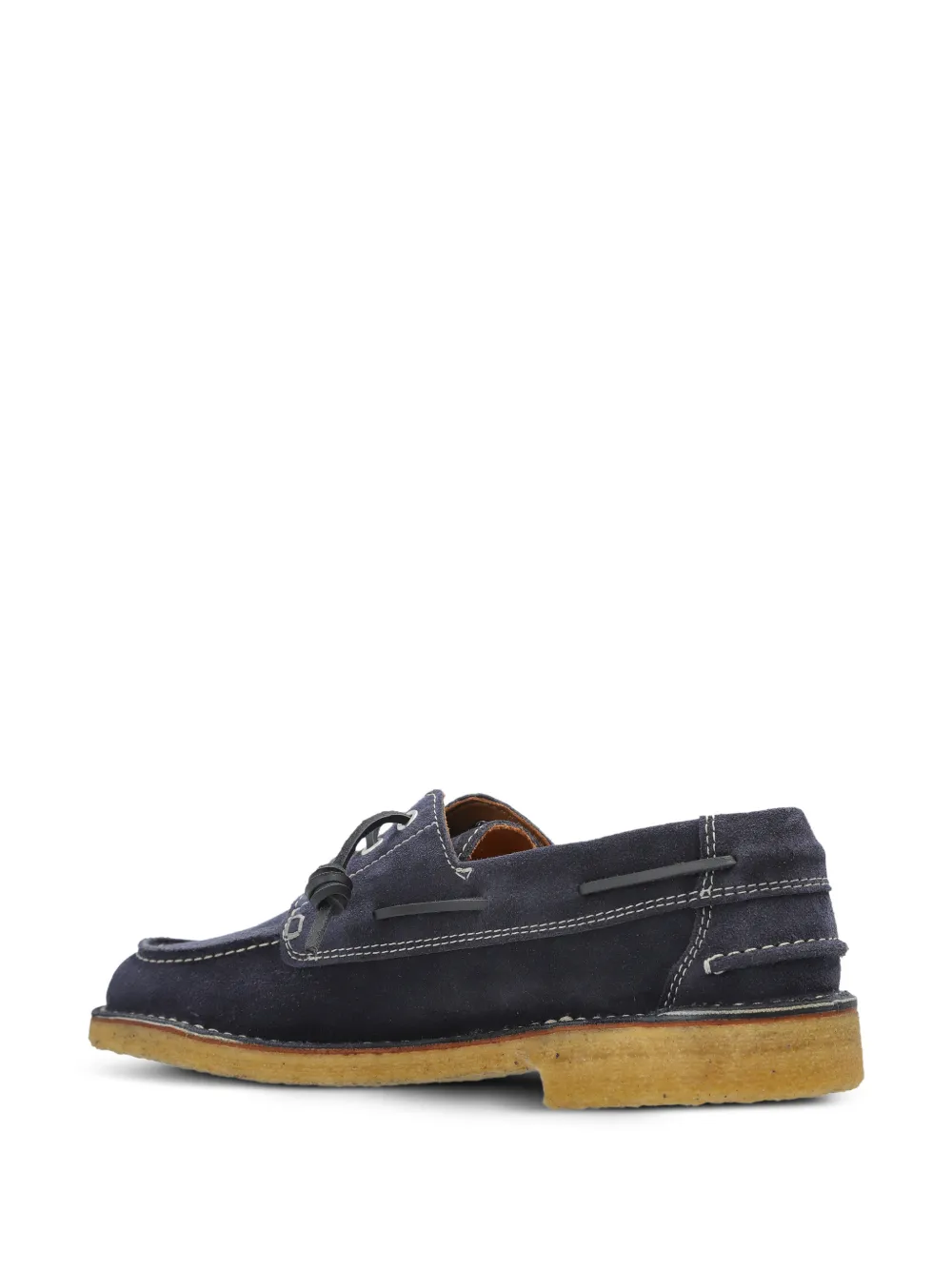 DSQUARED2 contrast-stitch leather boat shoes Blauw