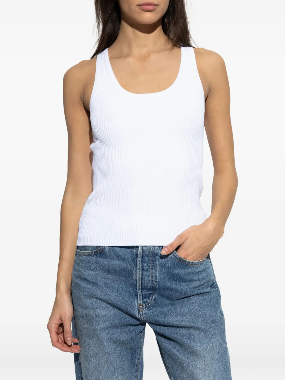 Michael Kors Geribbelde tanktop Wit