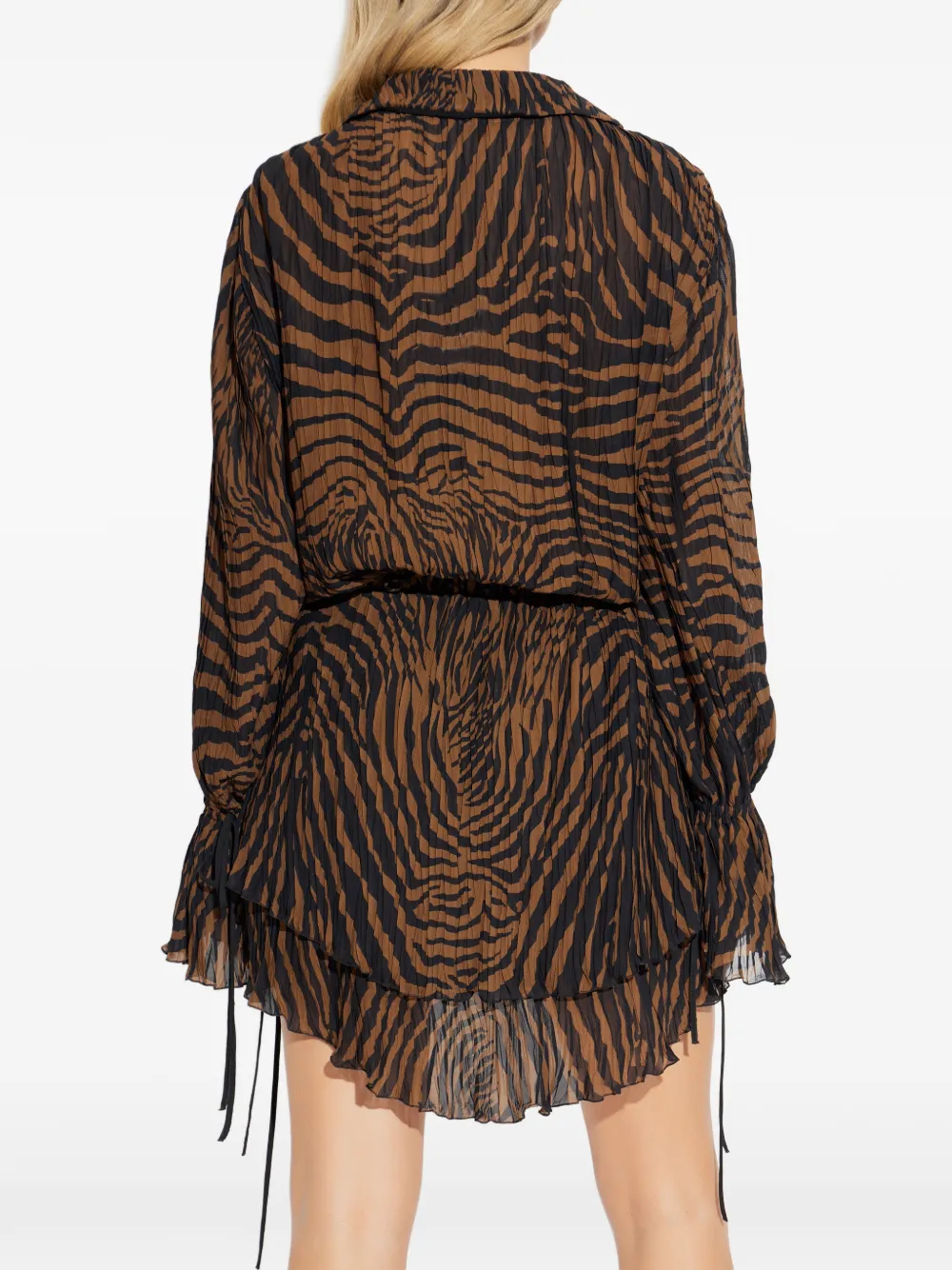 Lace-Trim Zebra-Print Dress