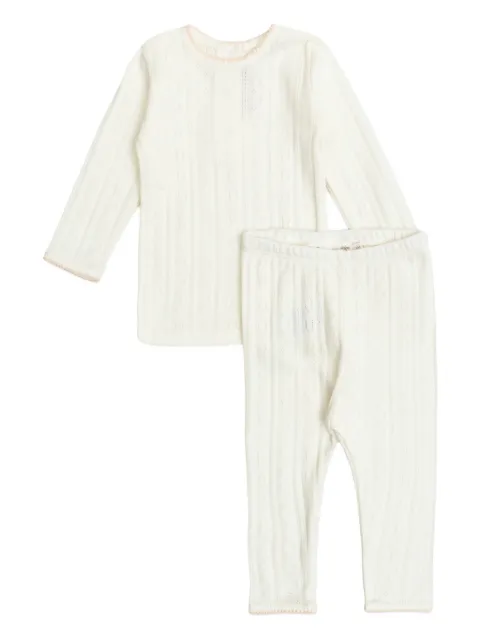 Bonpoint pointelle trim trousers set