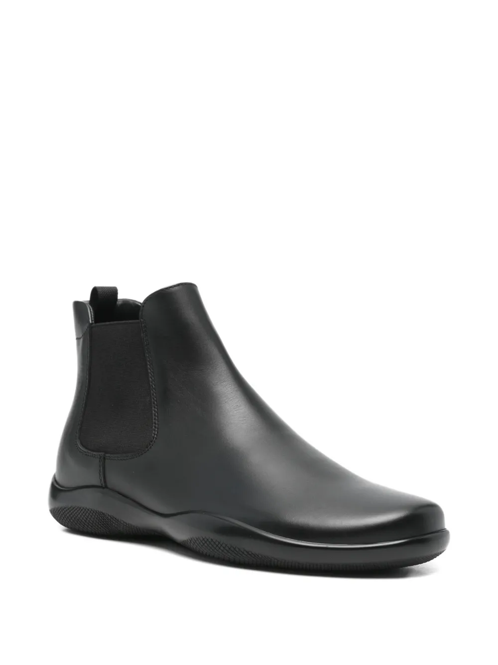 Prada pull-tab leather boots Zwart