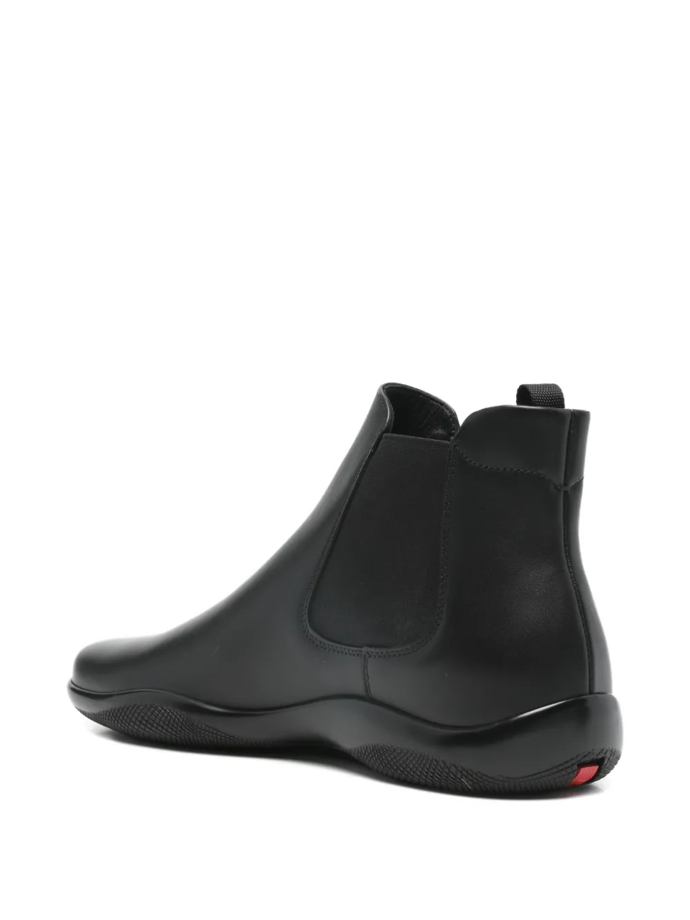 Prada pull-tab leather boots Zwart