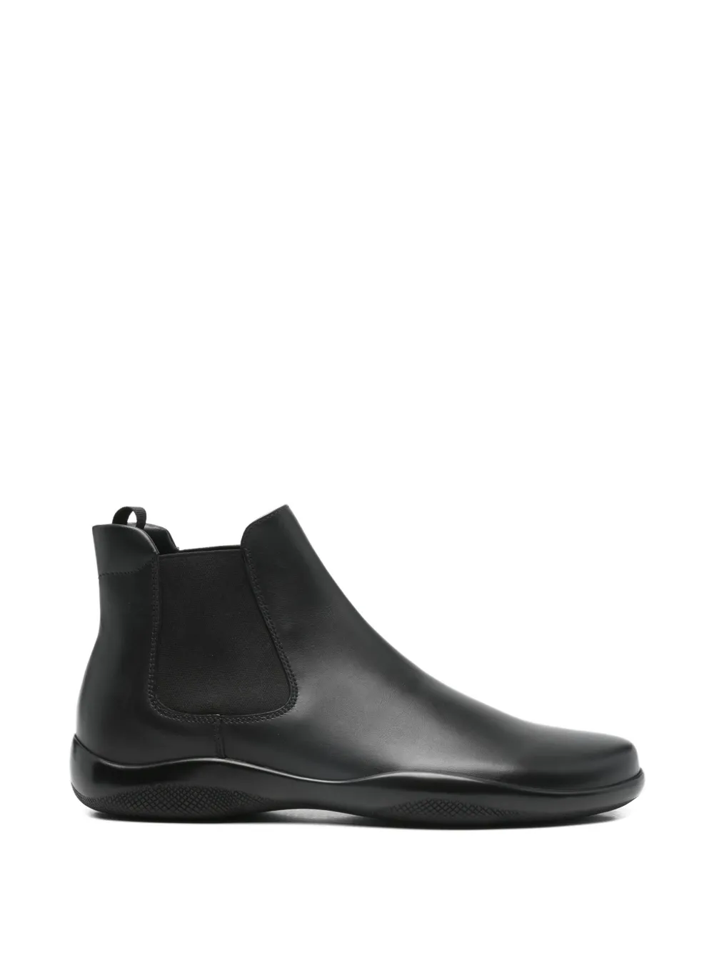 Prada pull-tab leather boots Zwart
